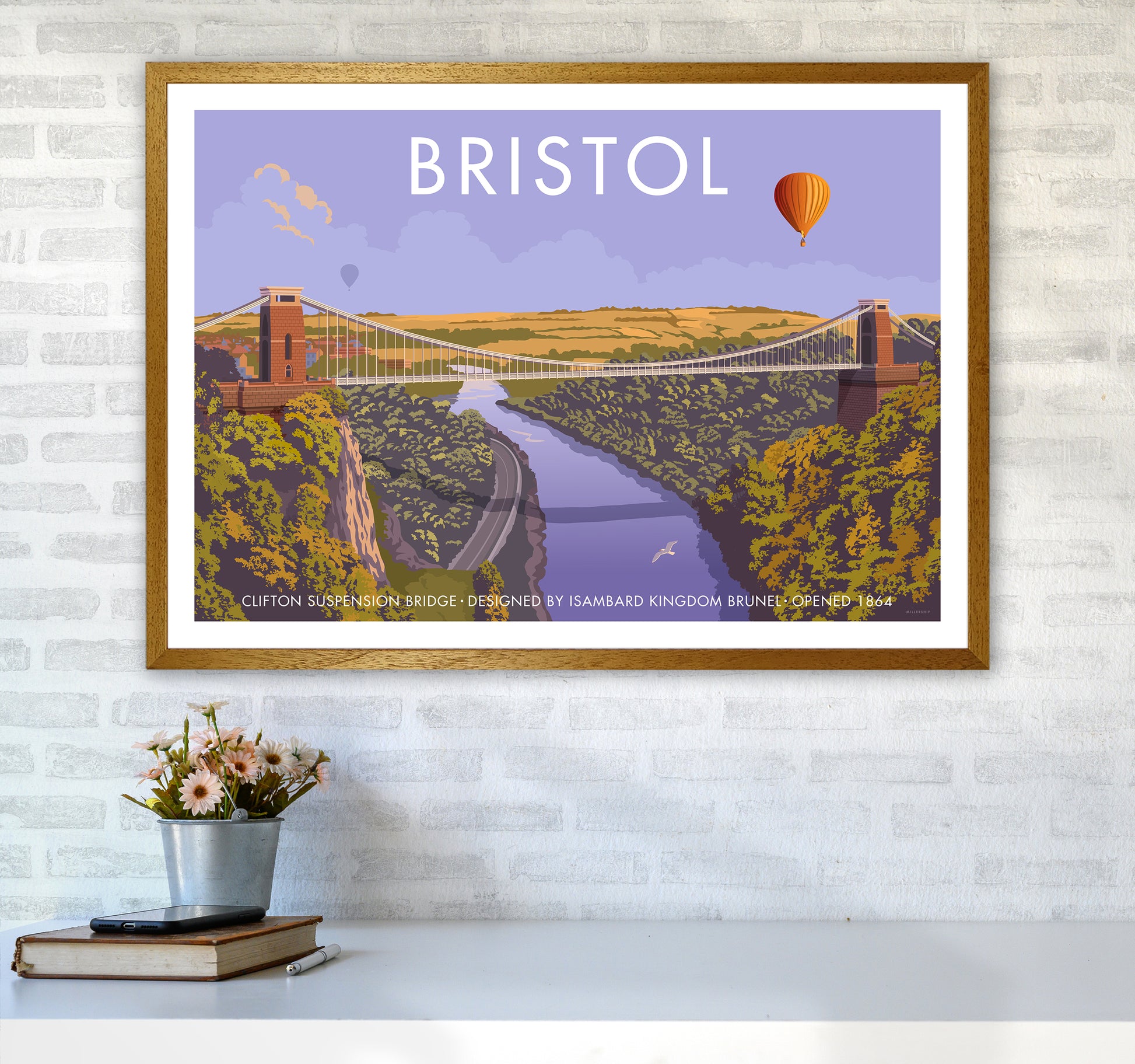 Bristol Clifton Travel Art Print By Stephen Millership A1 Print Only