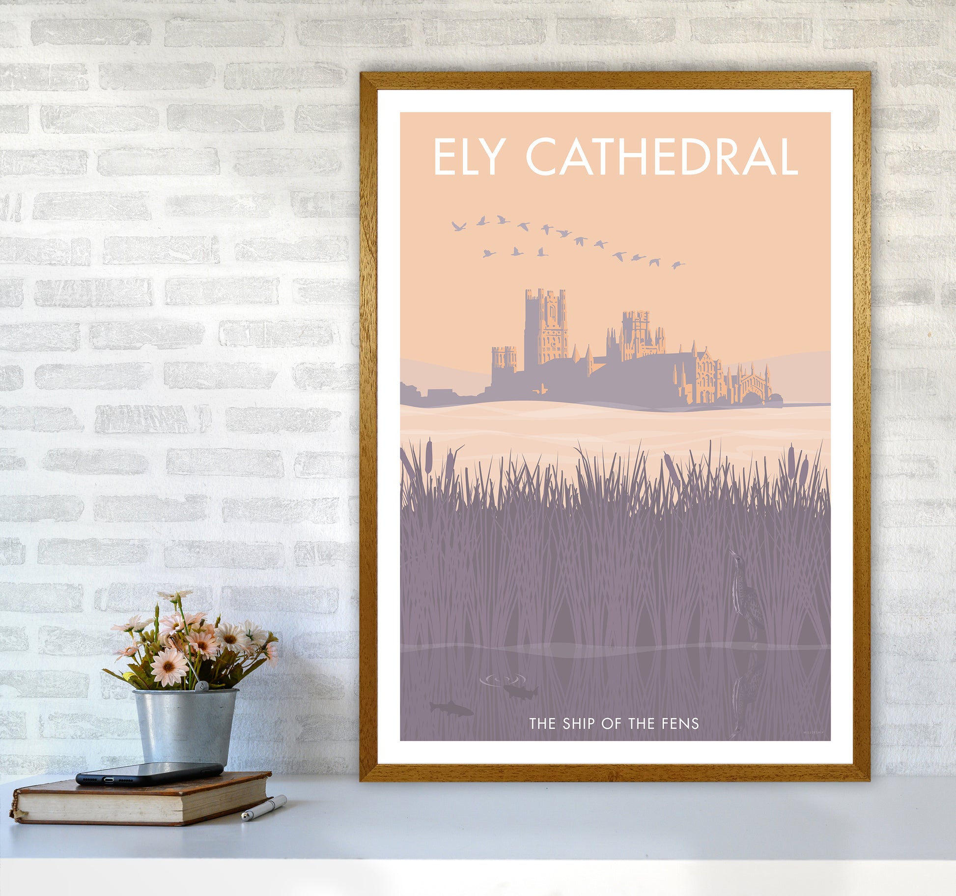 Ely Travel Art Print By Stephen Millership A1 Print Only