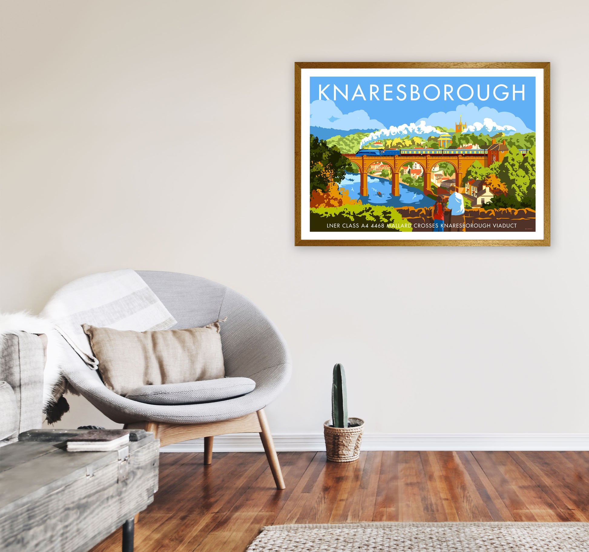 Knaresborough by Stephen Millership Yorkshire Art Print, Vintage Travel Poster A1 Print Only