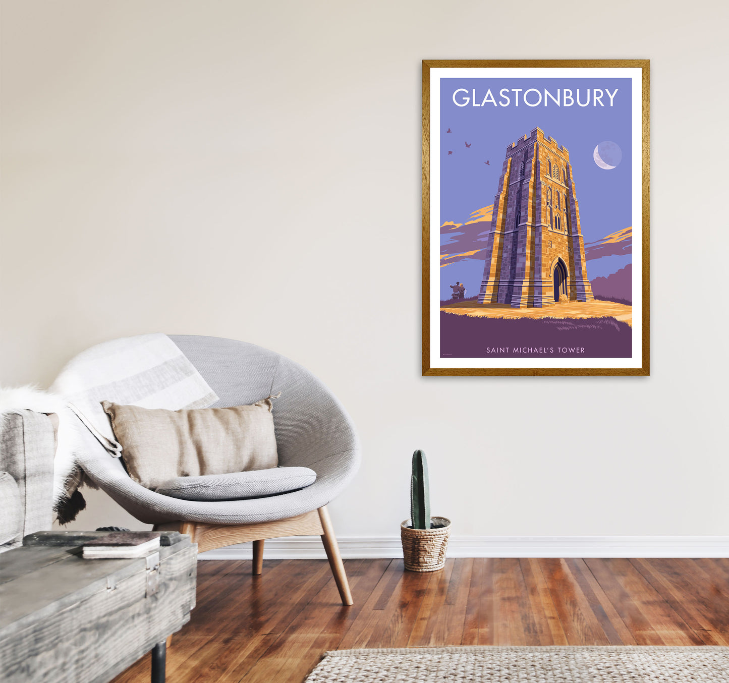 Saint Michael&#39;s Tower Glastonbury Art Print by Stephen Millership A1 Print Only