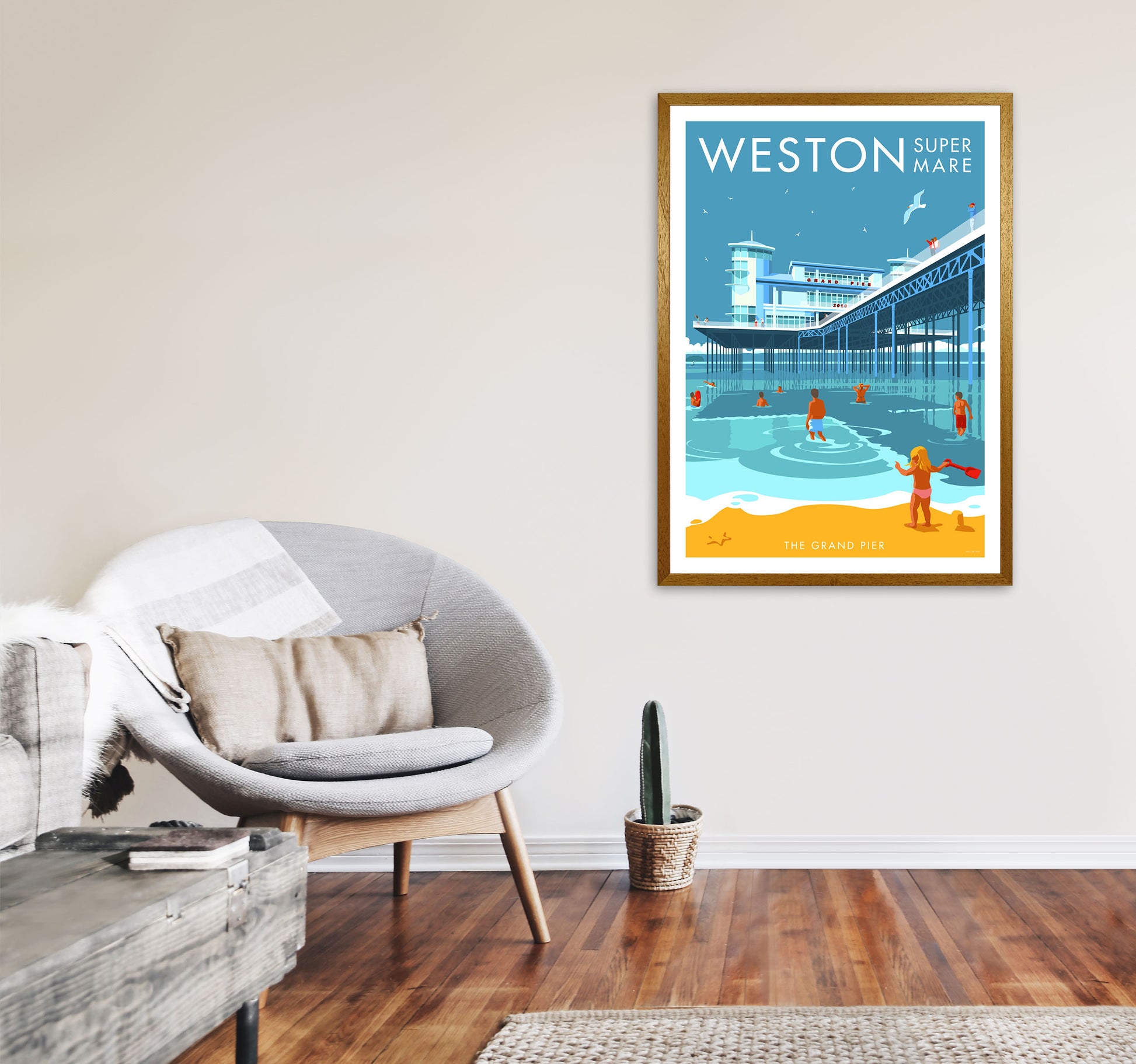 Weston-super-mare Art Print by Stephen Millership A1 Print Only