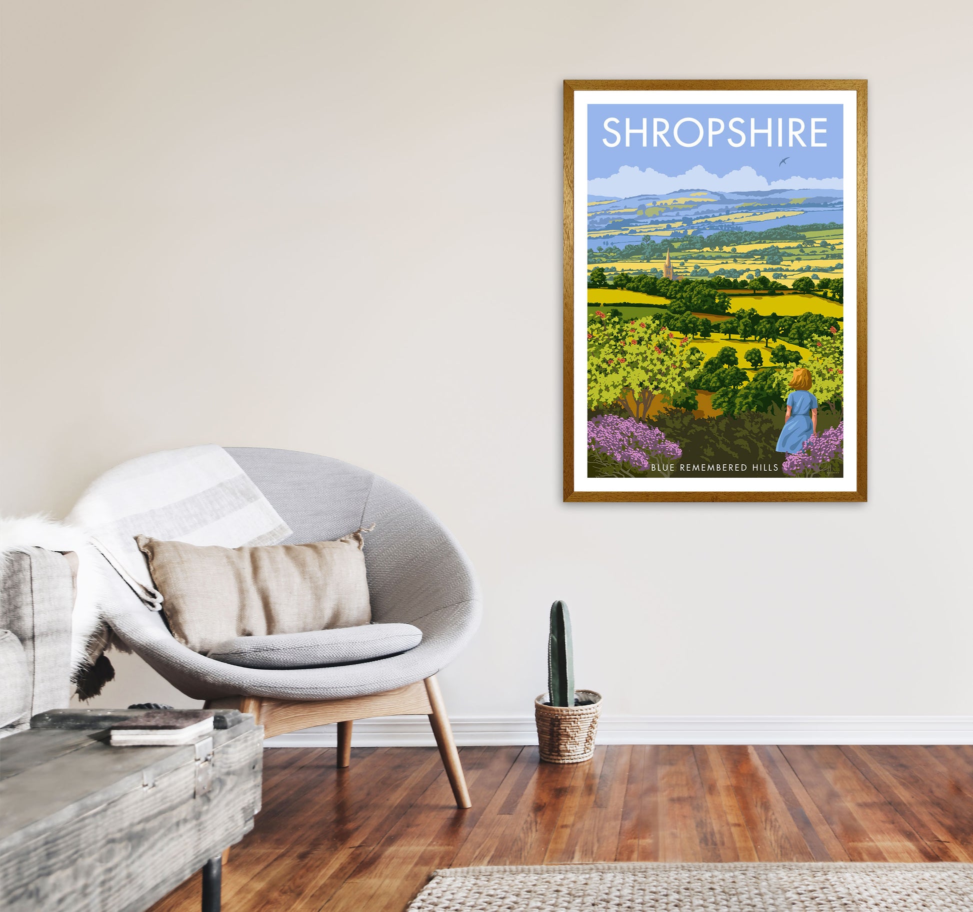 Shropshire Framed Digital Art Print by Stephen Millership A1 Print Only