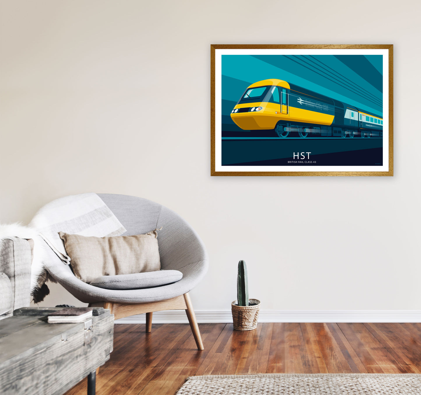 HST Travel Art Print by Stephen Millership, Vintage transport Framed Poster A1 Print Only