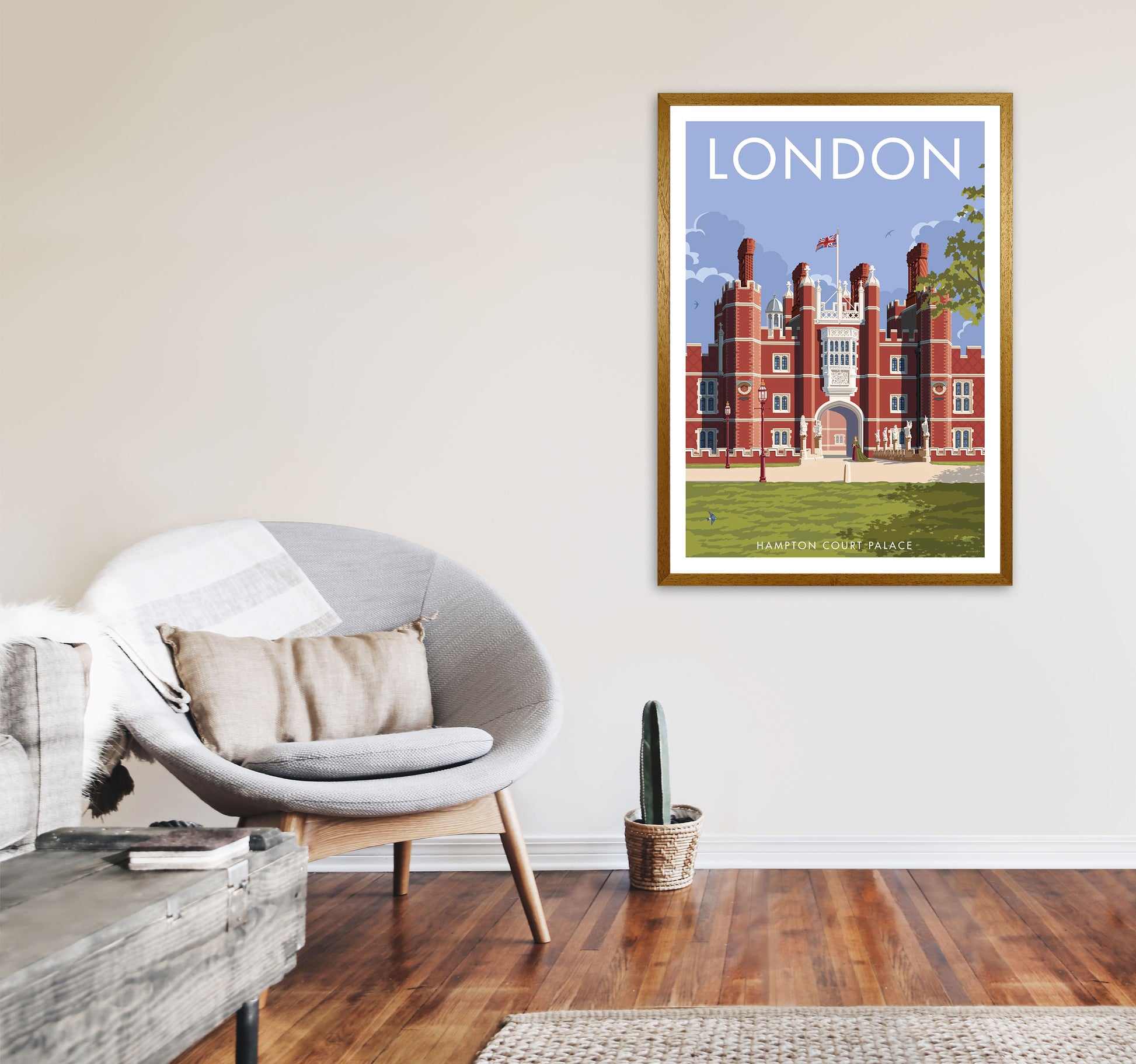 Hampton Court London Travel Art Print by Stephen Millership A1 Print Only