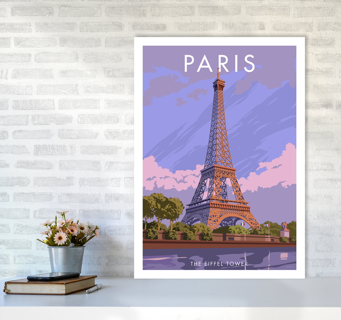 Paris Travel Art Print By Stephen Millership A1 Black Frame