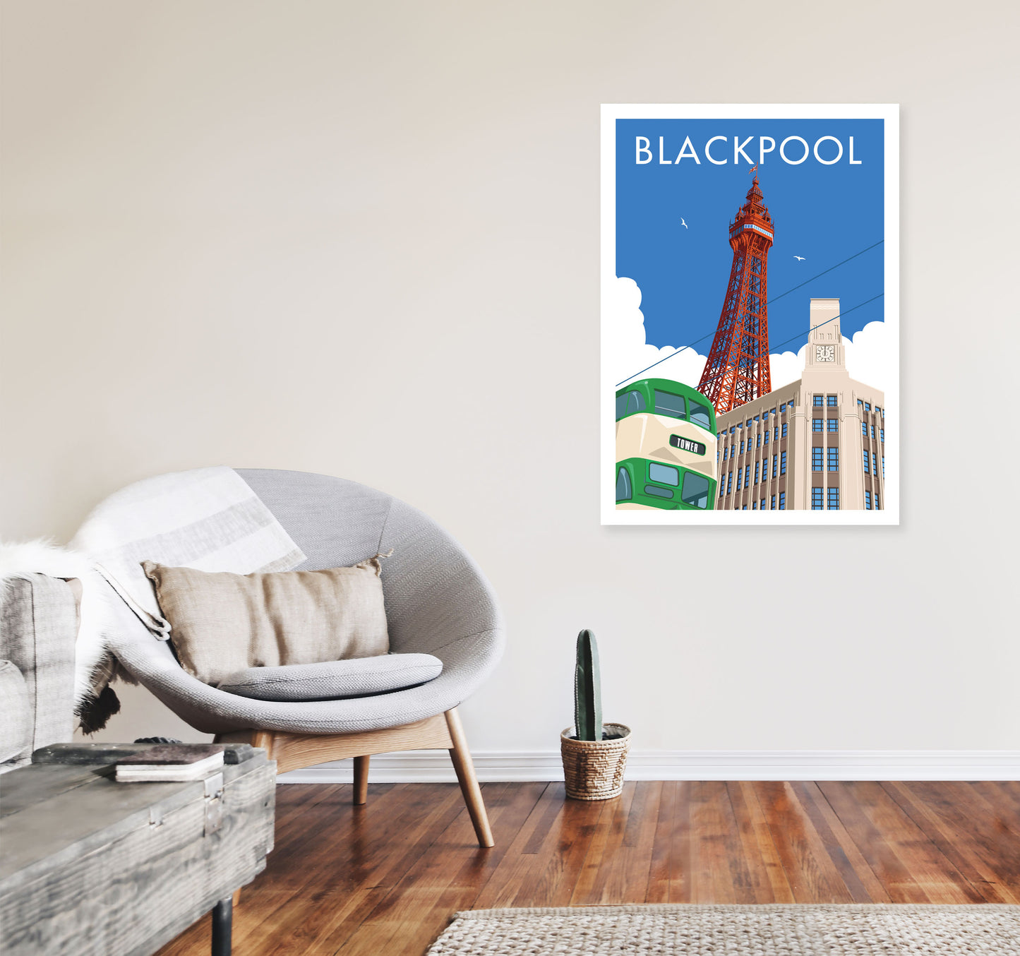 Blackpool 2 by Stephen Millership A1 Black Frame