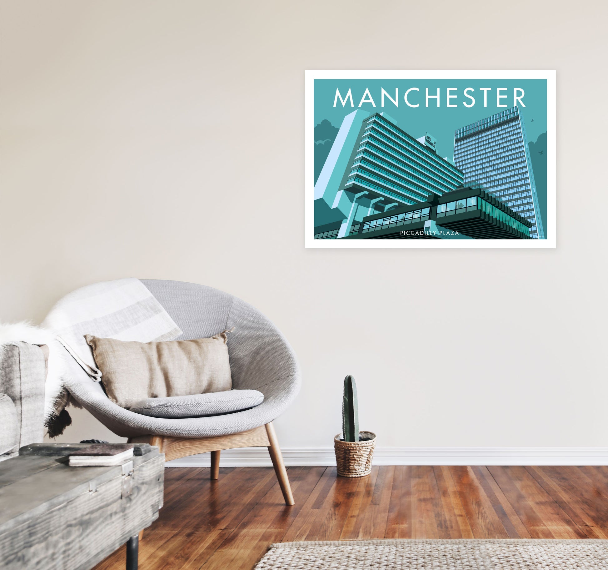 Manchester 8 by Stephen Millership A1 Black Frame