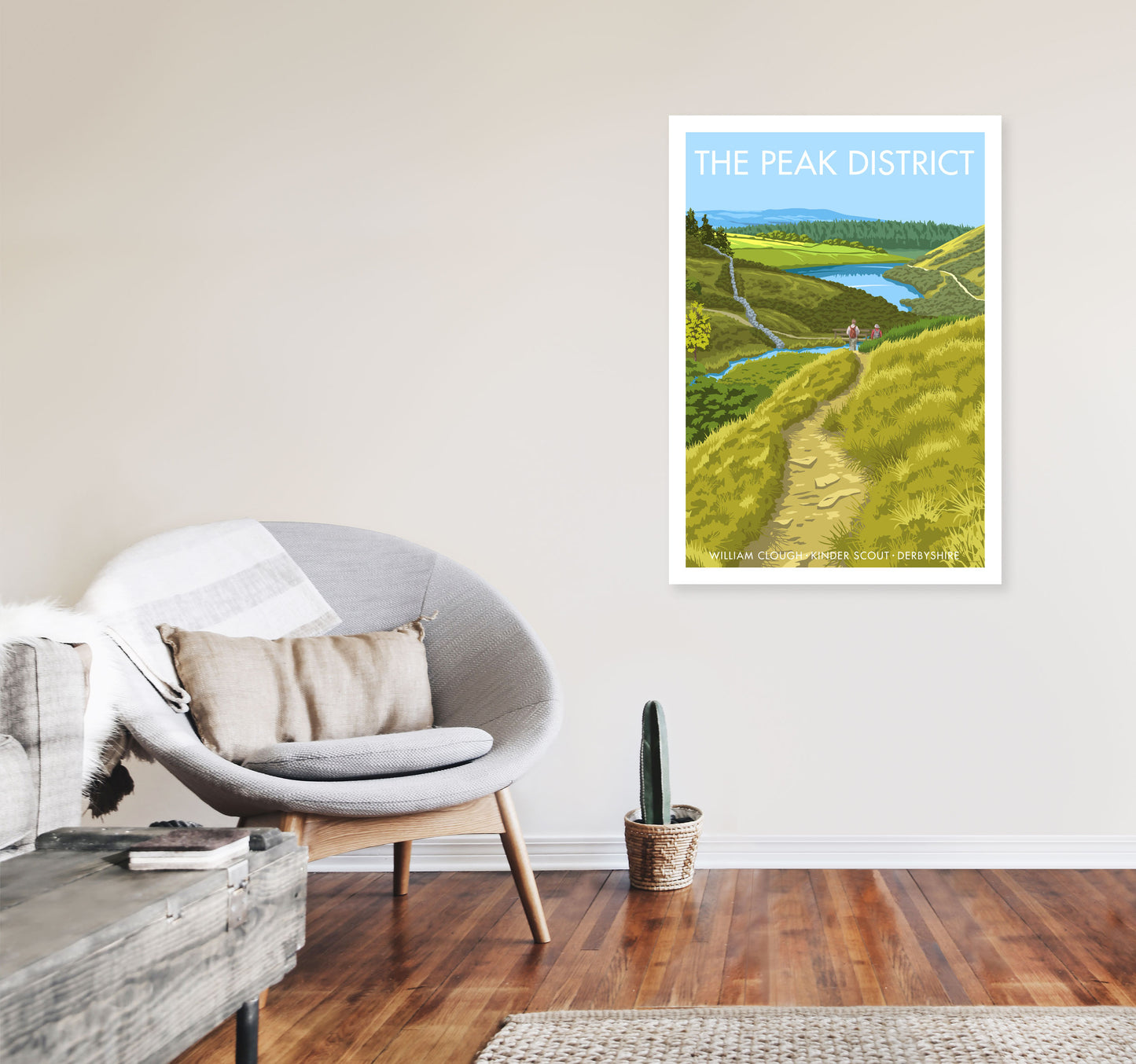 The Peak District Framed Digital Art Print by Stephen Millership A1 Black Frame