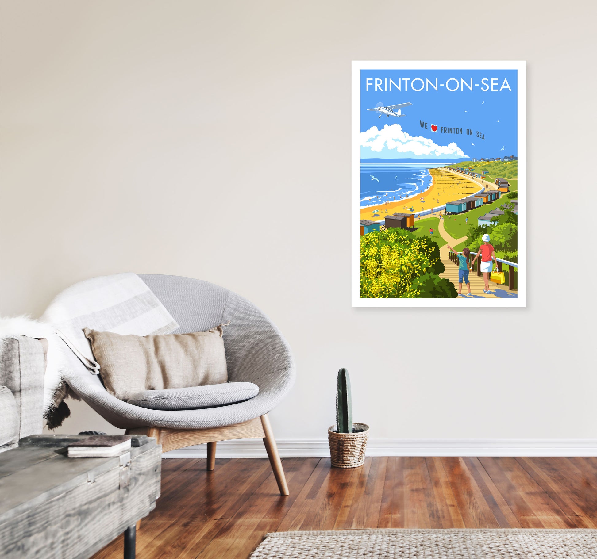 Frinton-On-Sea by Stephen Millership A1 Black Frame