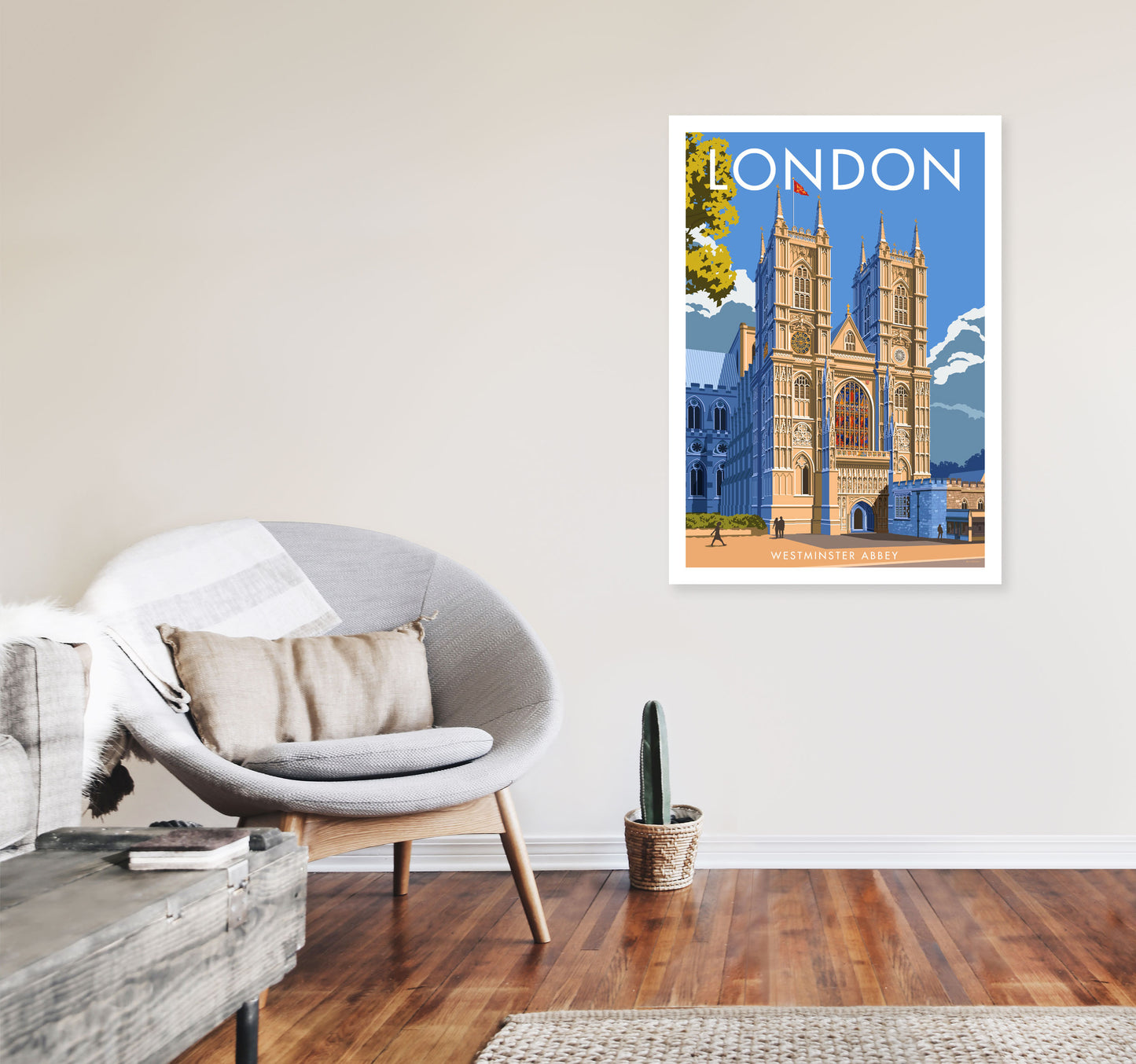 Westminster Abbey London Framed Digital Art Print by Stephen Millership A1 Black Frame