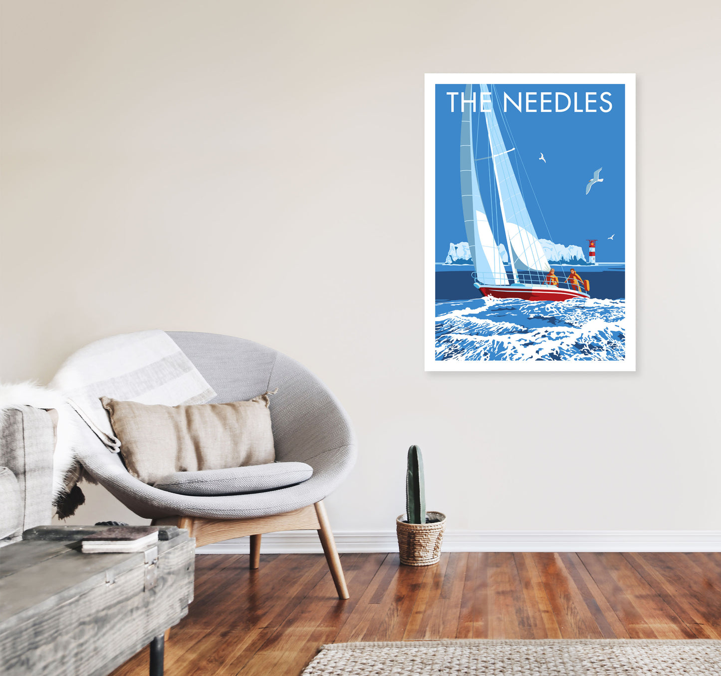 The Needles Art Print by Stephen Millership A1 Black Frame