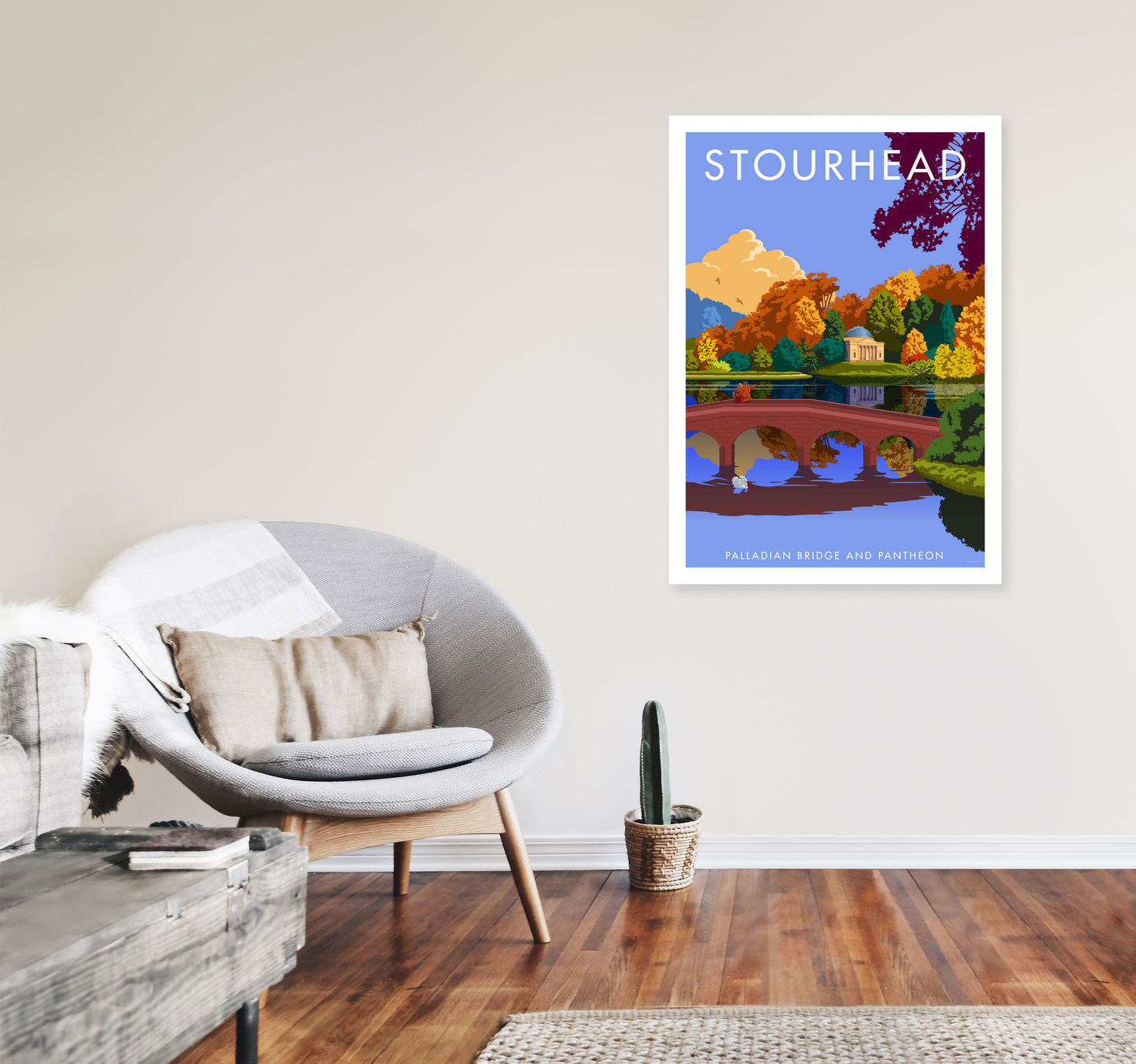 Stourhead Framed Digital Art Print by Stephen Millership A1 Black Frame