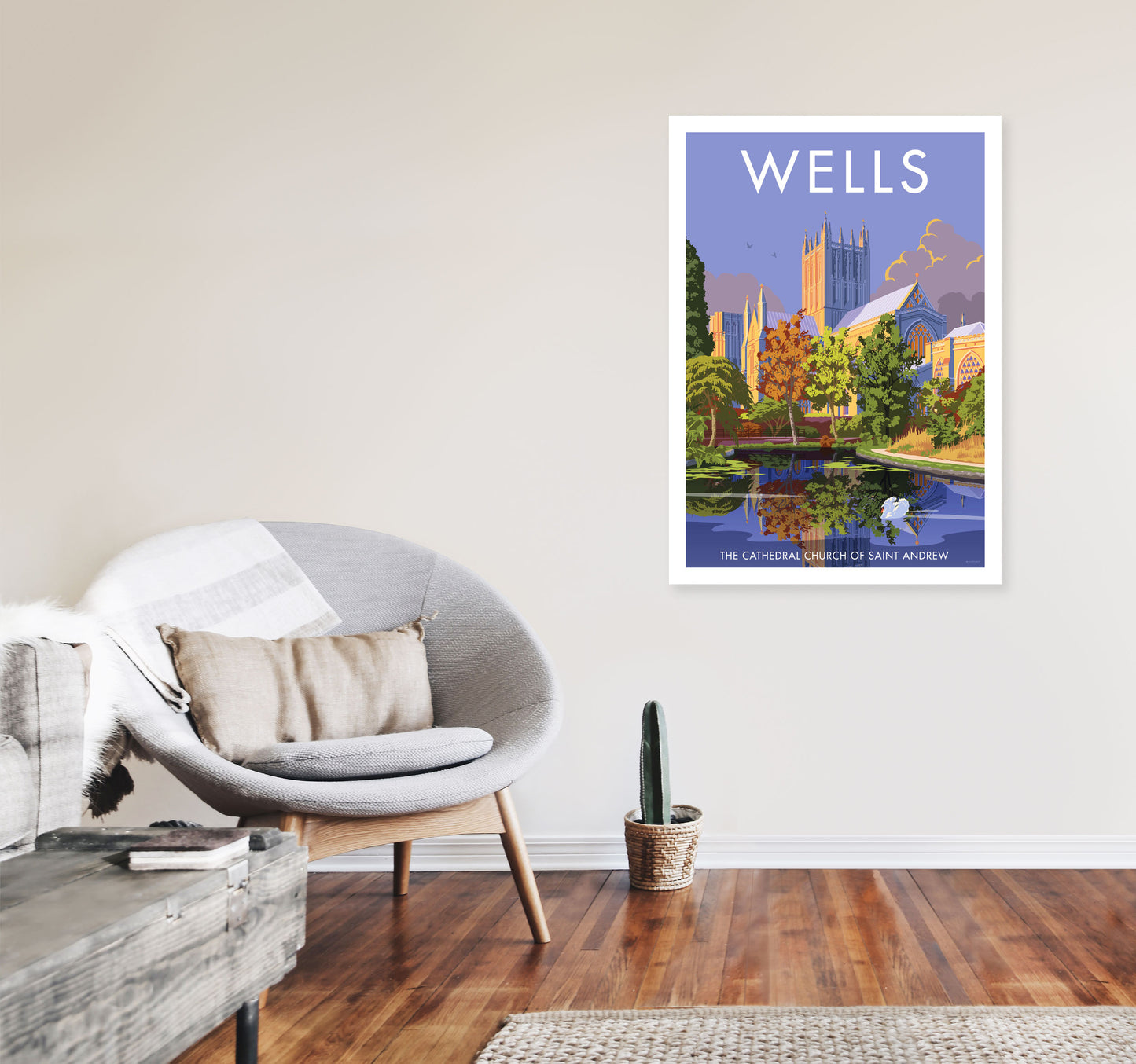 Wells Art Print by Stephen Millership A1 Black Frame