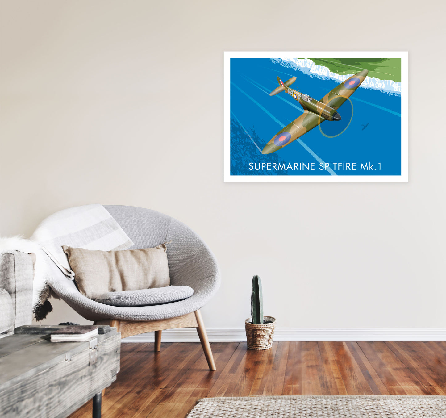 Supermarine Spitfire by Stephen Millership A1 Black Frame