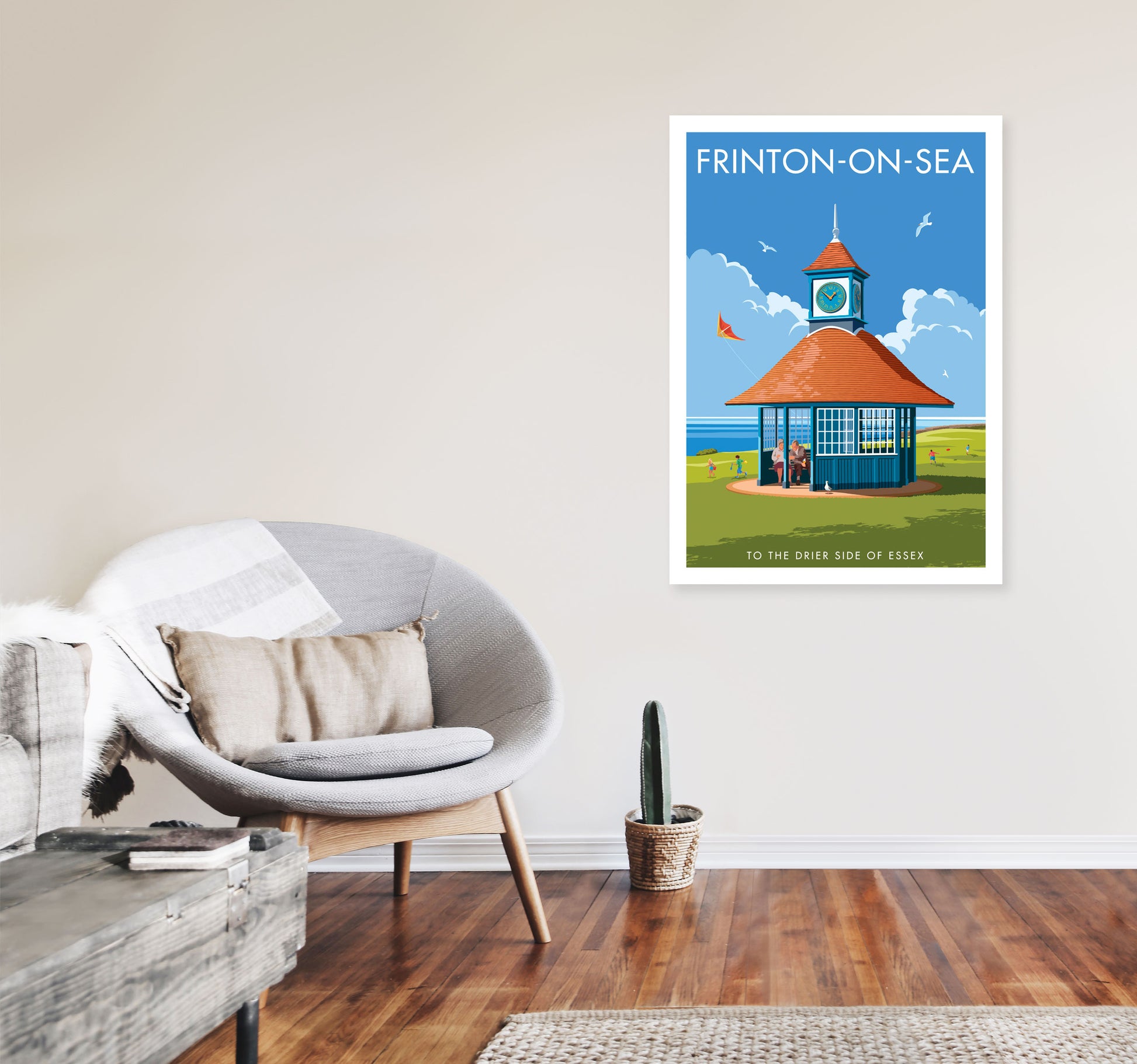 Frinton-On-Sea Art Print by Stephen Millership A1 Black Frame