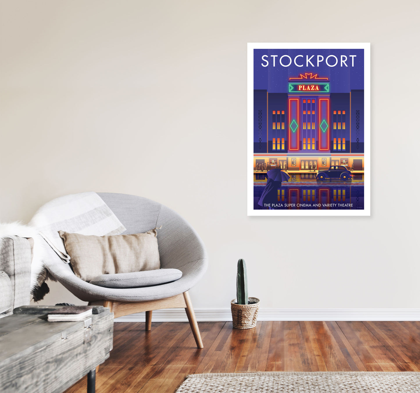 Stockport Plaza Framed Digital Art Print by Stephen Millership A1 Black Frame