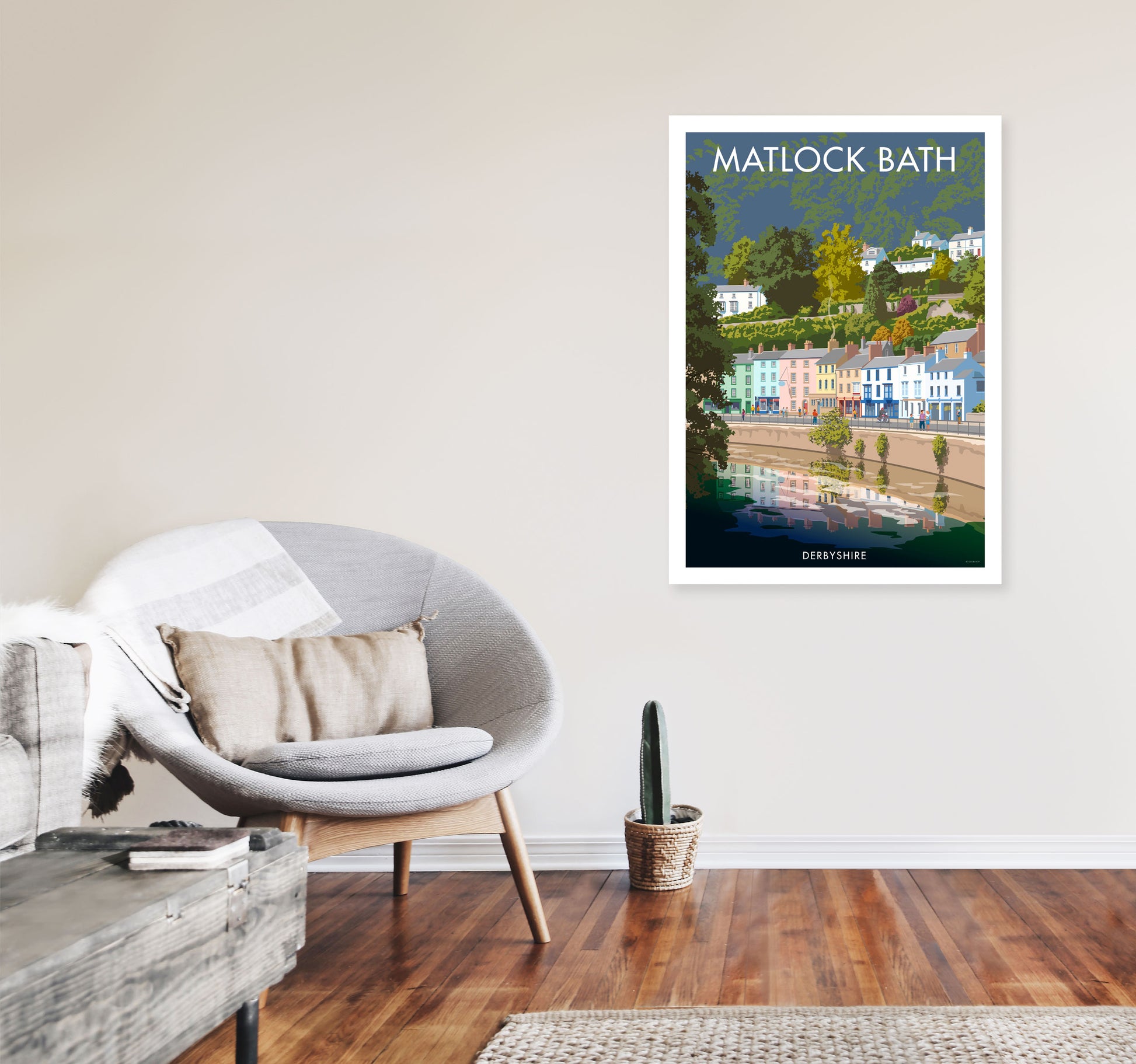 Matlock Bath Art Print by Stephen Millership A1 Black Frame