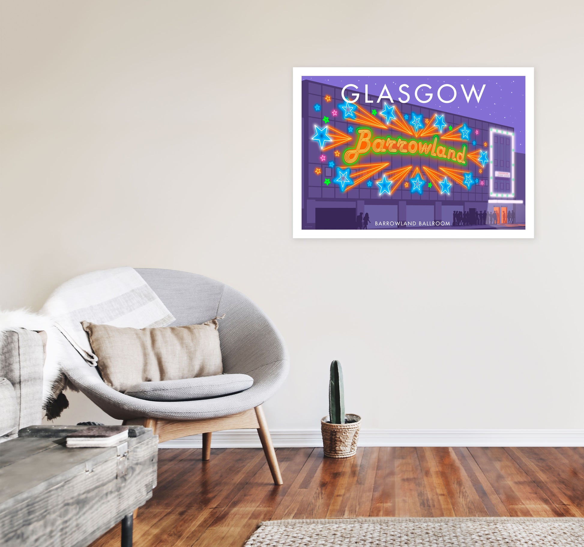 Barrowland Ballroom Glasgow Art Print by Stephen Millership A1 Black Frame