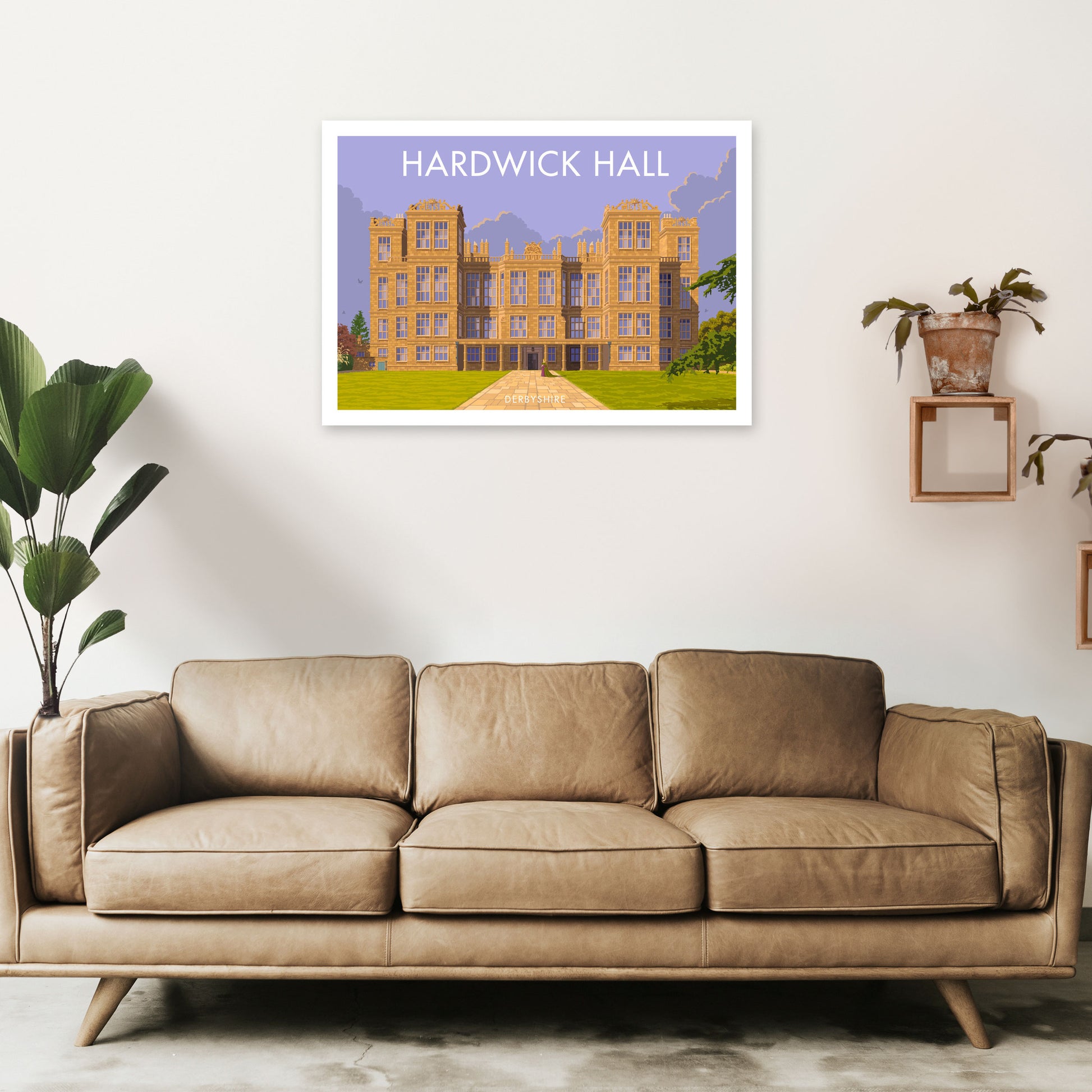 Derbyshire Hardwick Hall Art Print by Stephen Millership A1 Black Frame