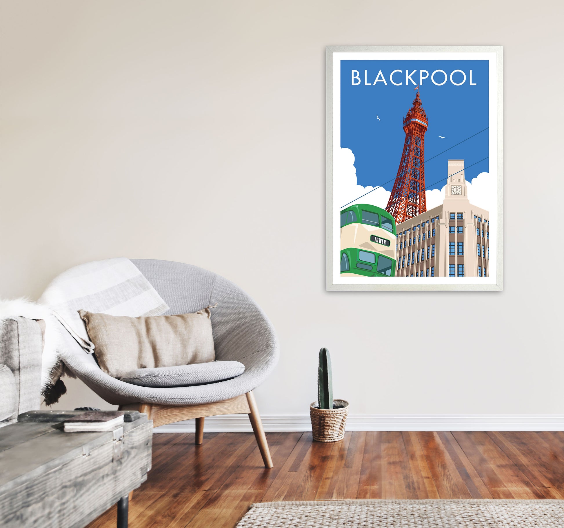 Blackpool 2 by Stephen Millership A1 Oak Frame