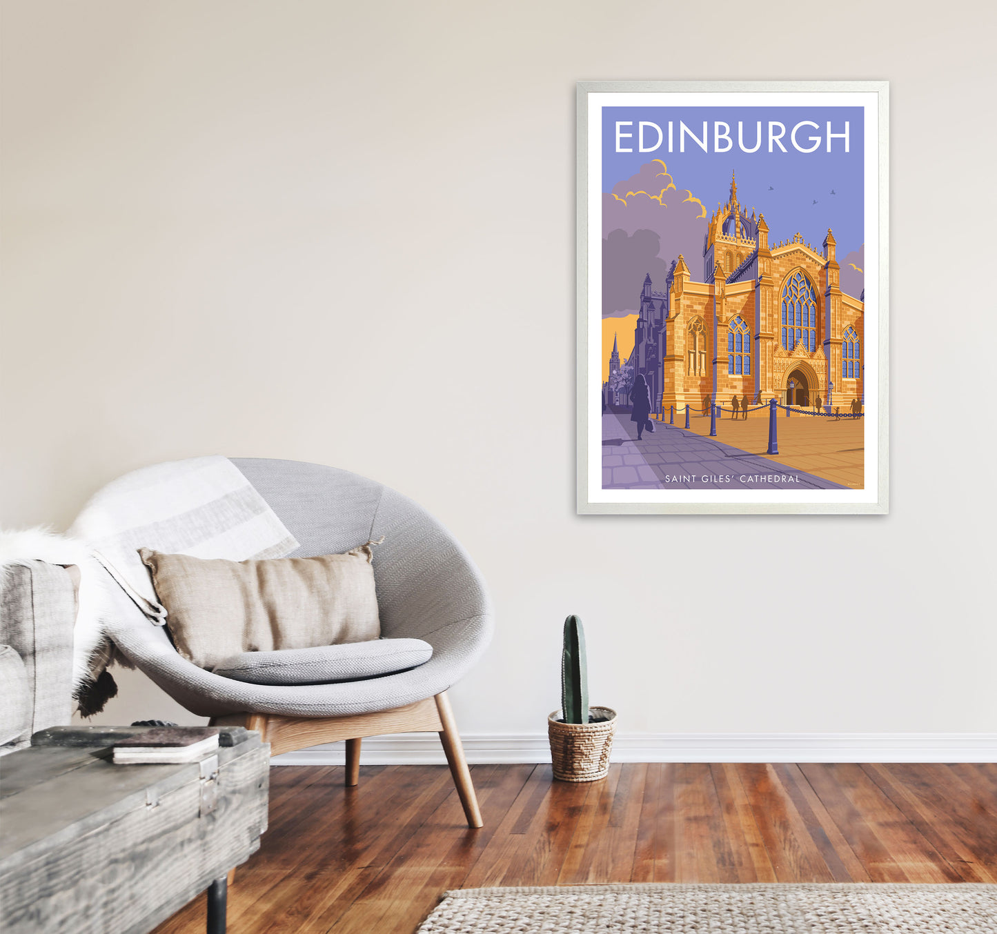 Edinburgh by Stephen Millership A1 Oak Frame