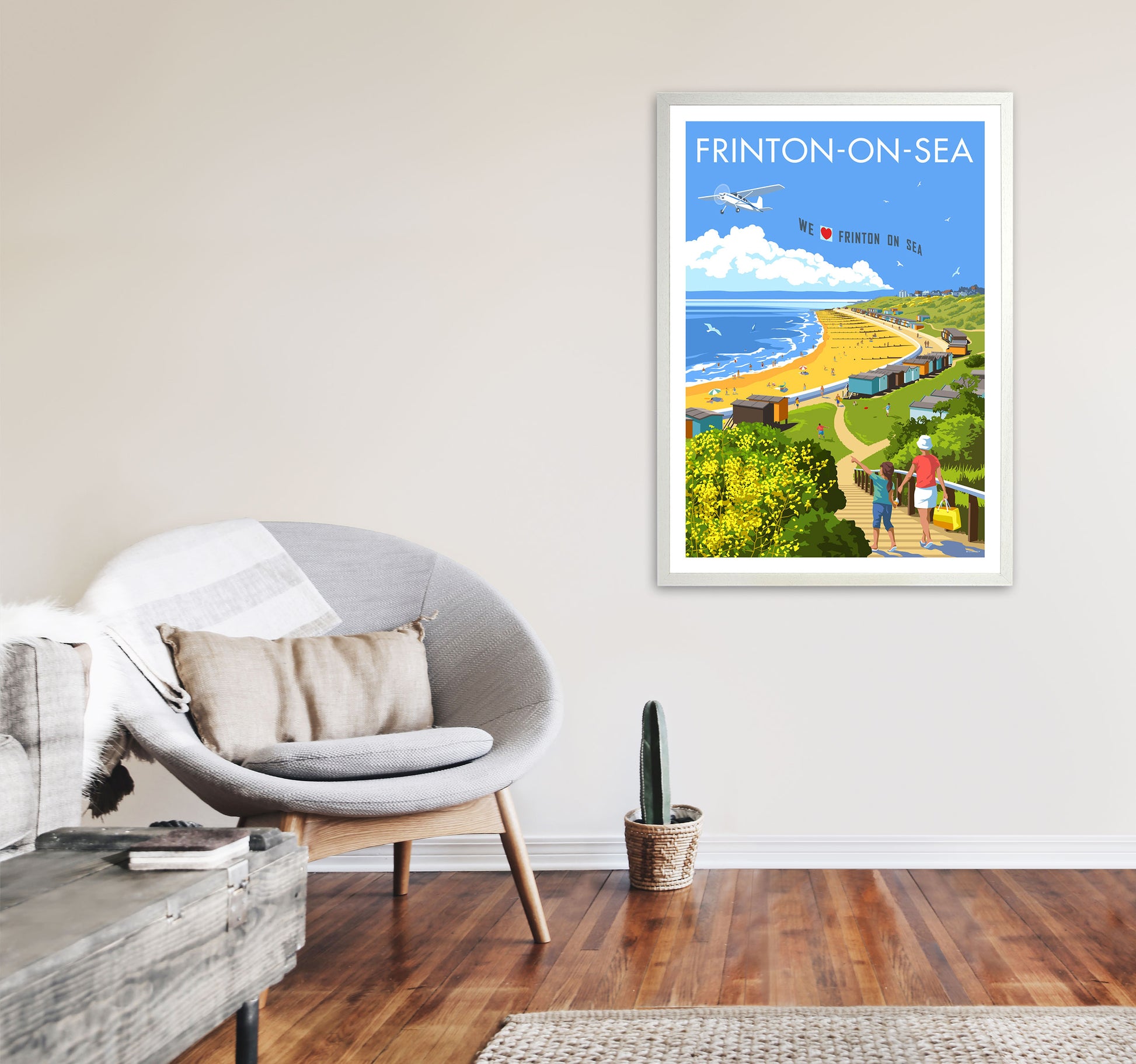 Frinton-On-Sea by Stephen Millership A1 Oak Frame