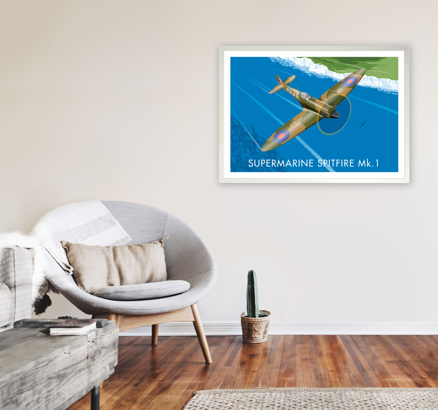 Supermarine Spitfire by Stephen Millership A1 Oak Frame