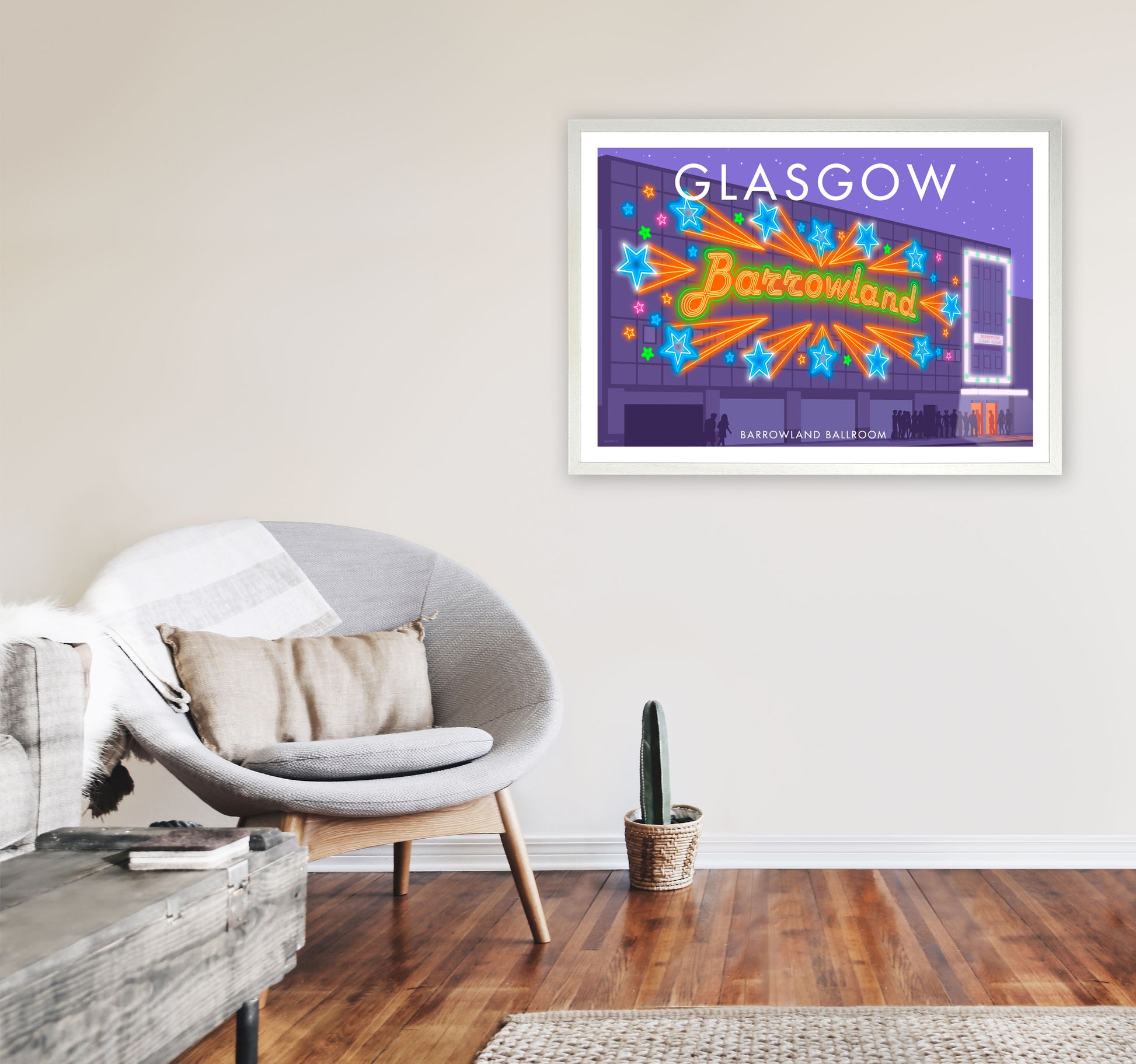 Barrowland Ballroom Glasgow Art Print by Stephen Millership A1 Oak Frame