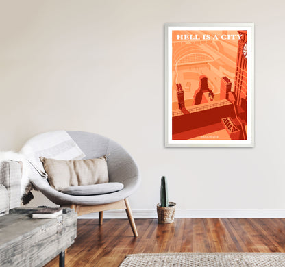 Manchester Art Print by Stephen Millership A1 Oak Frame