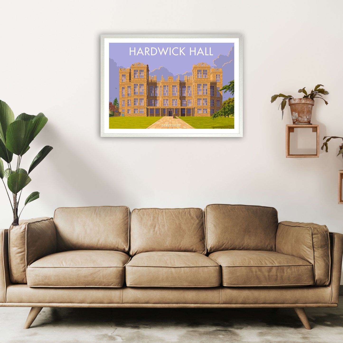 Derbyshire Hardwick Hall Art Print by Stephen Millership A1 Oak Frame