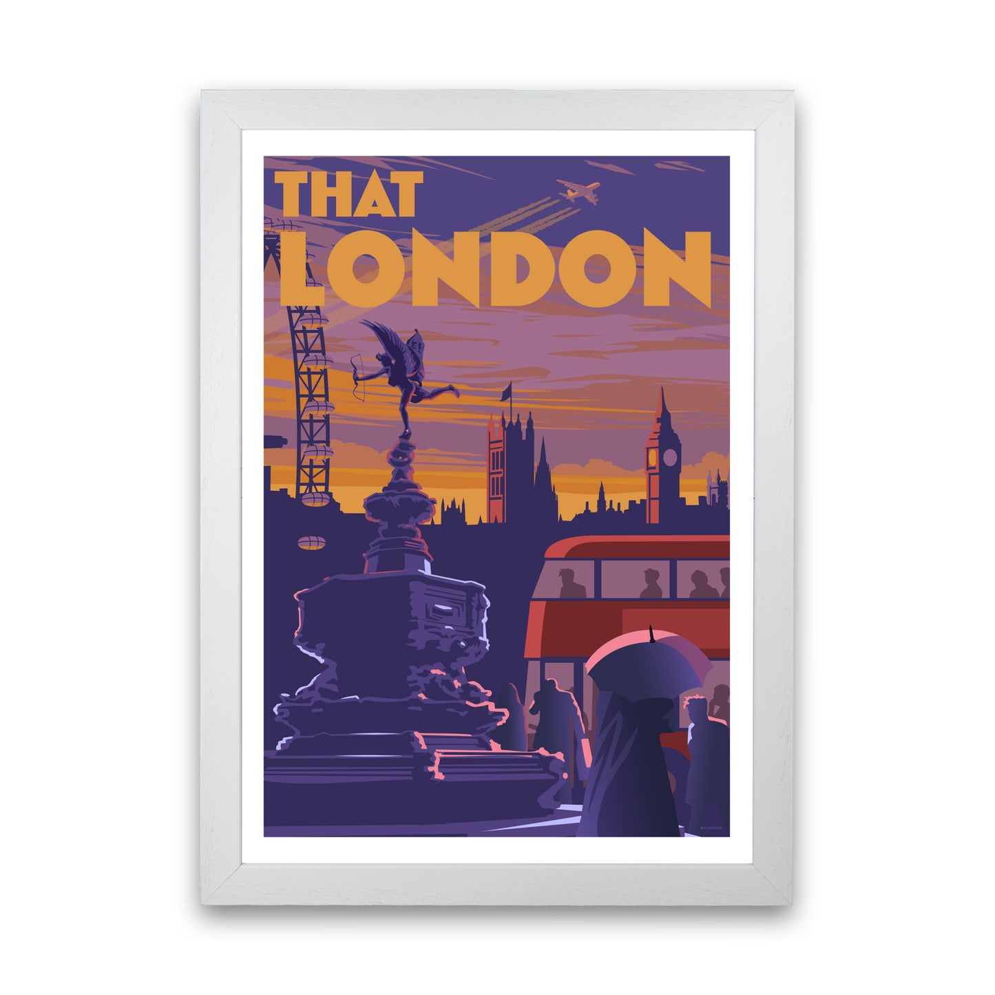 THAT LONDON 2 A3 by Stephen Millership A1 White Frame