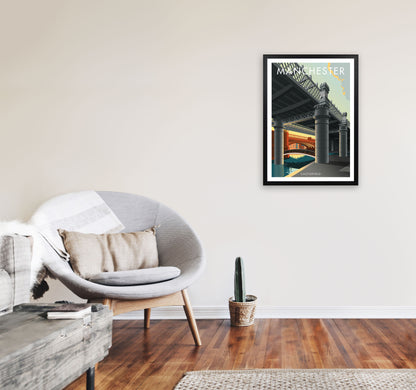 Manchester 3 by Stephen Millership A2 White Frame