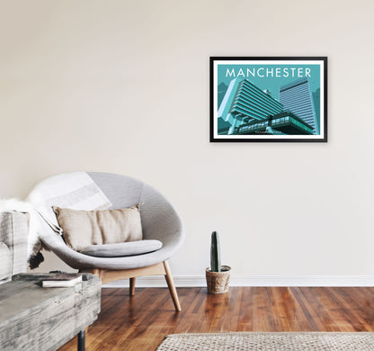 Manchester 8 by Stephen Millership A2 White Frame