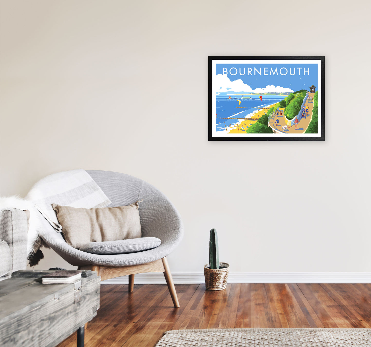 Bournemouth Framed Digital Art Print by Stephen Millership A2 White Frame