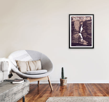 Aira Force Art Print by Stephen Millership, Framed Wall Art A2 White Frame