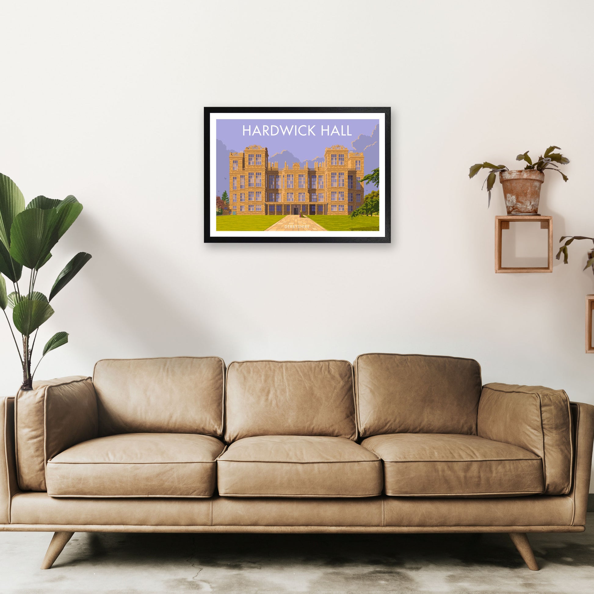 Derbyshire Hardwick Hall Art Print by Stephen Millership A2 White Frame