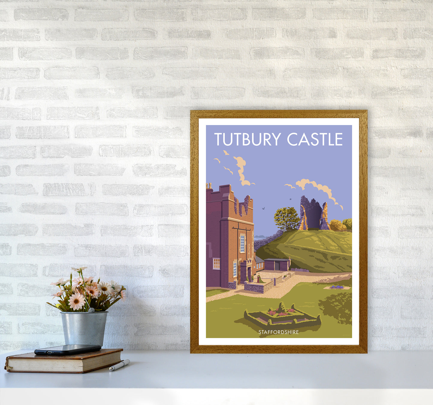 Tutbury Castle Travel Art Print By Stephen Millership A2 Print Only