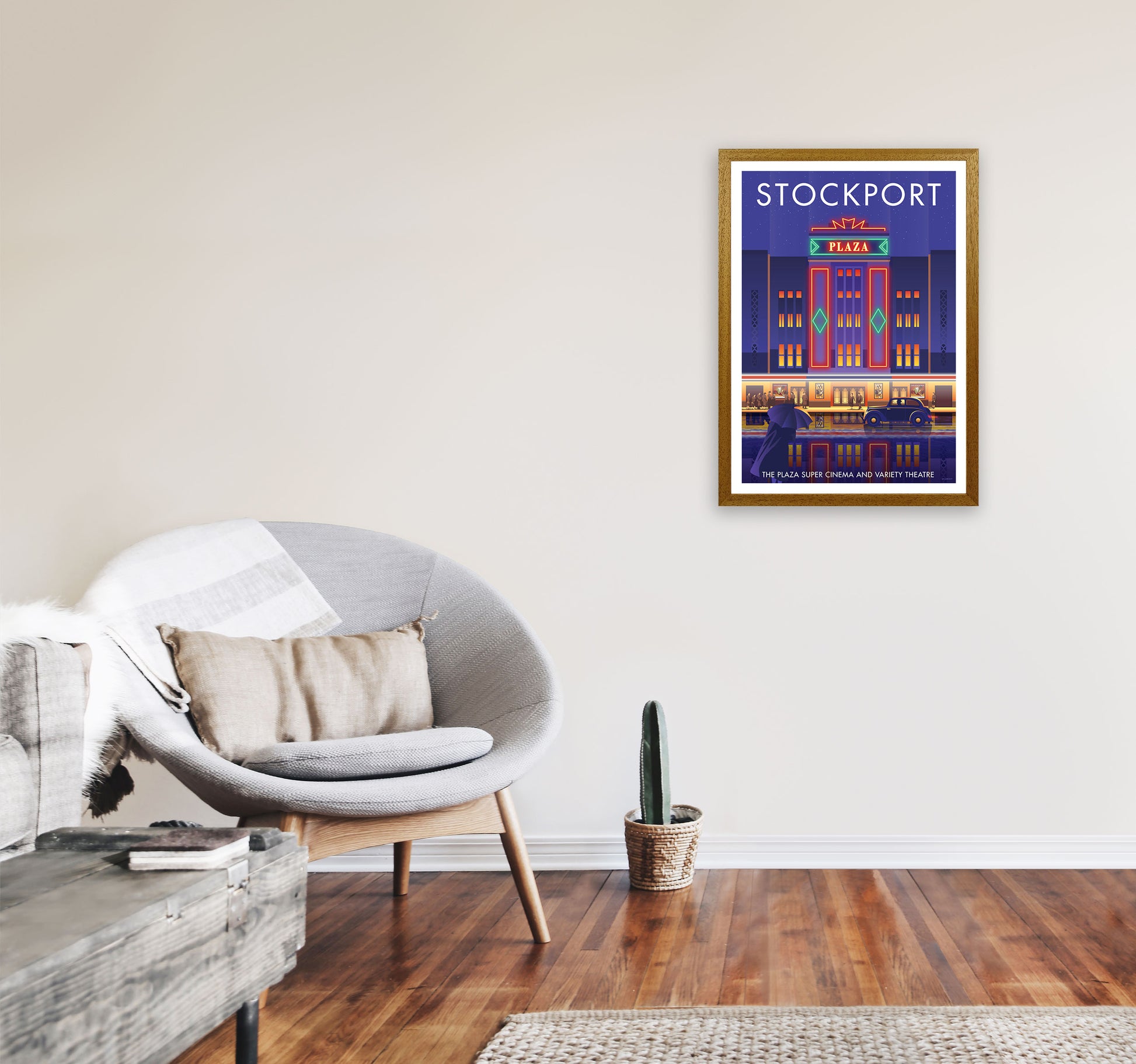 Stockport Plaza Framed Digital Art Print by Stephen Millership A2 Print Only