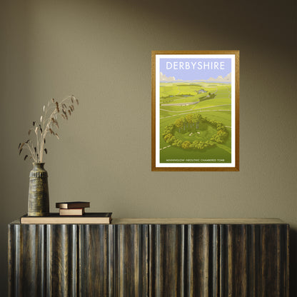 DERBYSHIRE MINNINGLOW A3 by Stephen Millership A2 Oak Frame