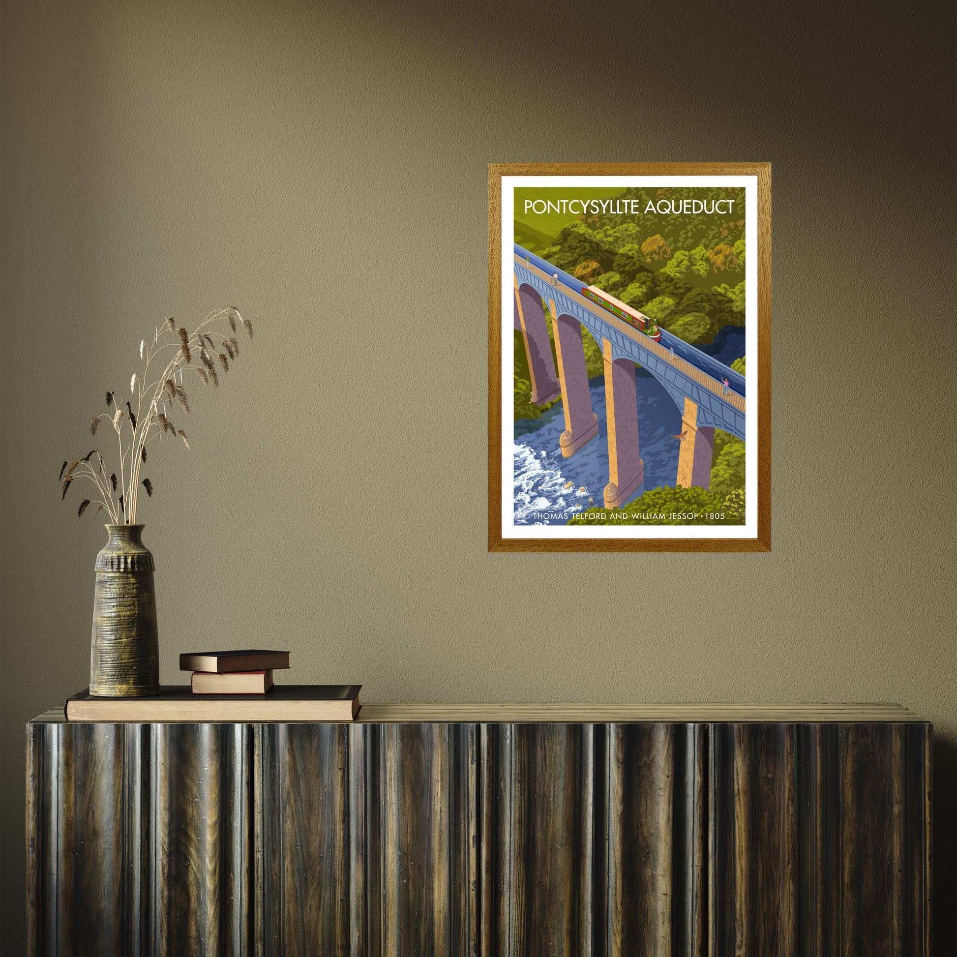 WALES PONTCYSYLLTE AQUEDUCT A3 by Stephen Millership A2 Oak Frame