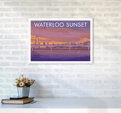 London Waterloo Travel Art Print By Stephen Millership A2 Black Frame