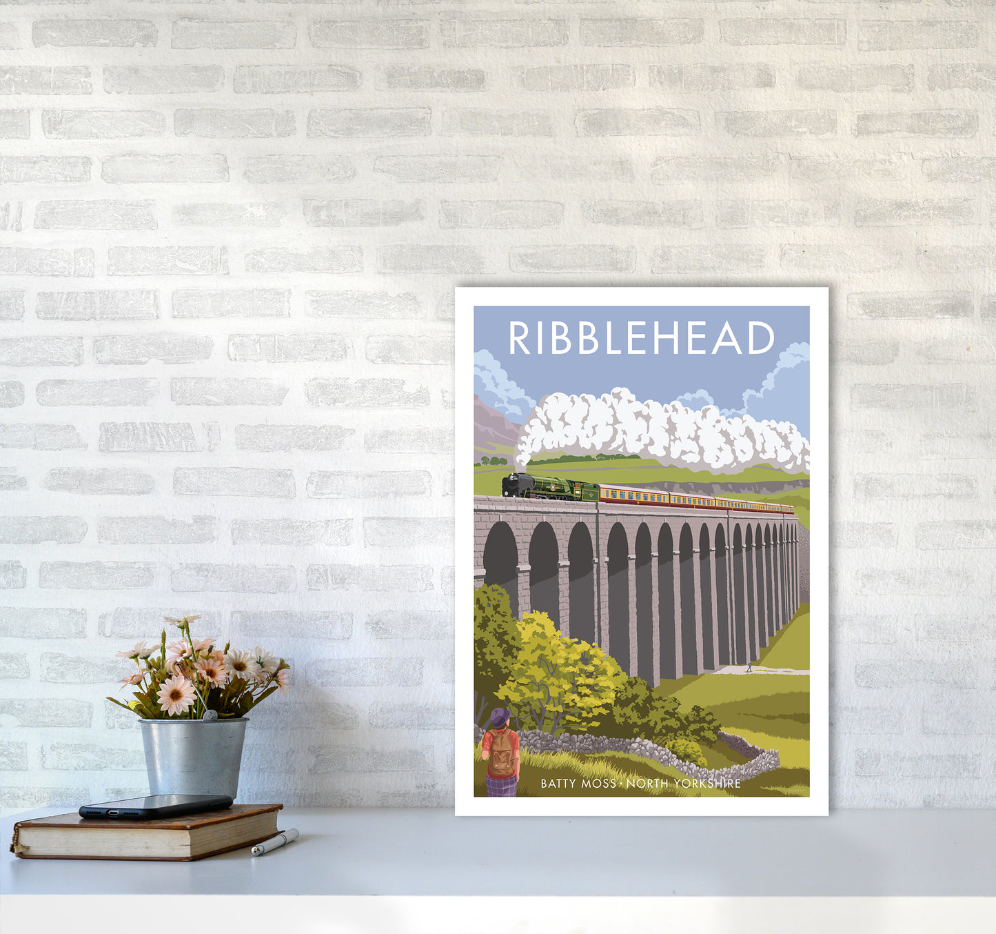 Ribblehead Travel Art Print By Stephen Millership A2 Black Frame