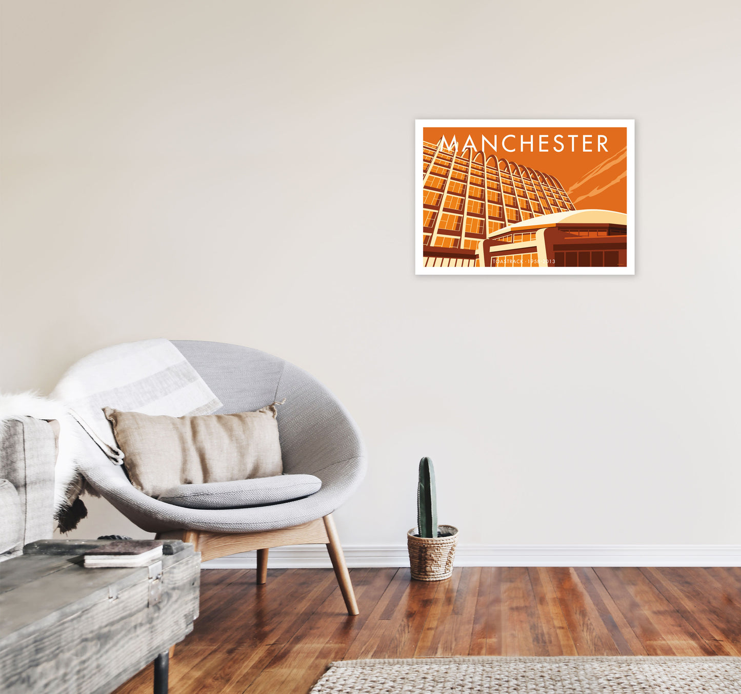 Manchester 6 by Stephen Millership A2 Black Frame