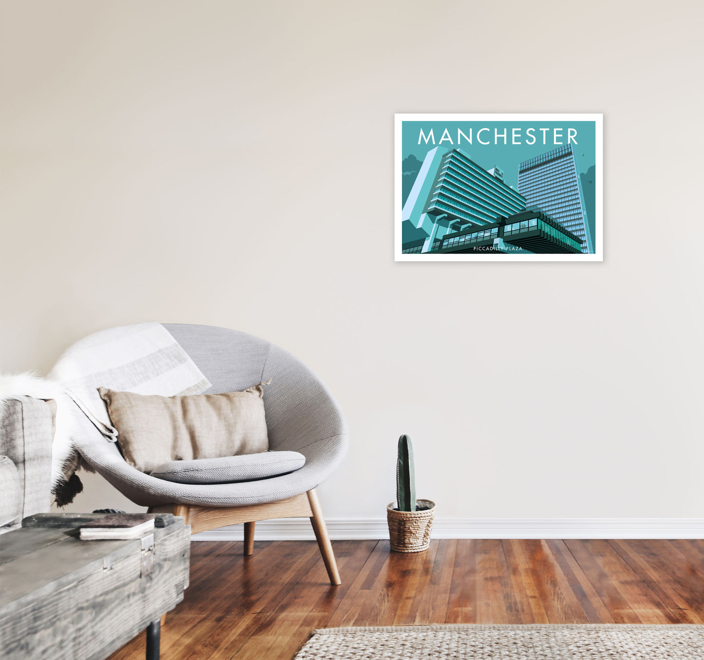 Manchester 8 by Stephen Millership A2 Black Frame