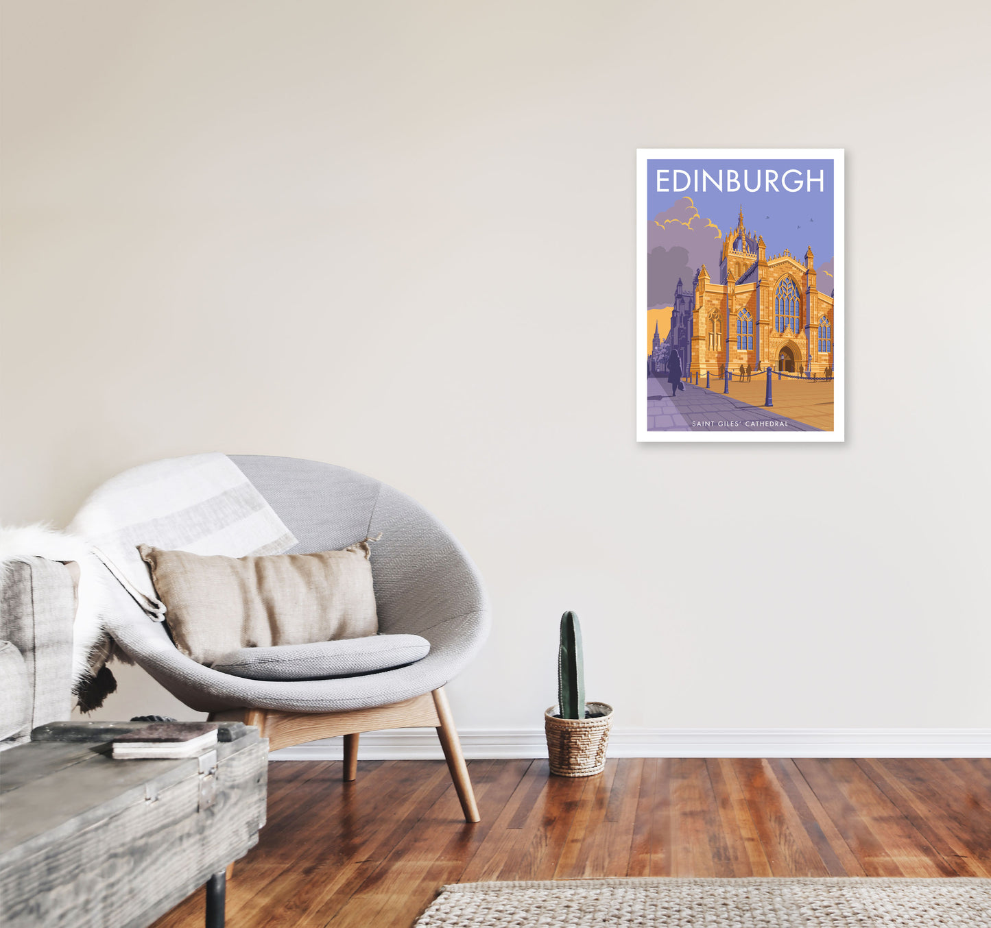 Edinburgh by Stephen Millership A2 Black Frame