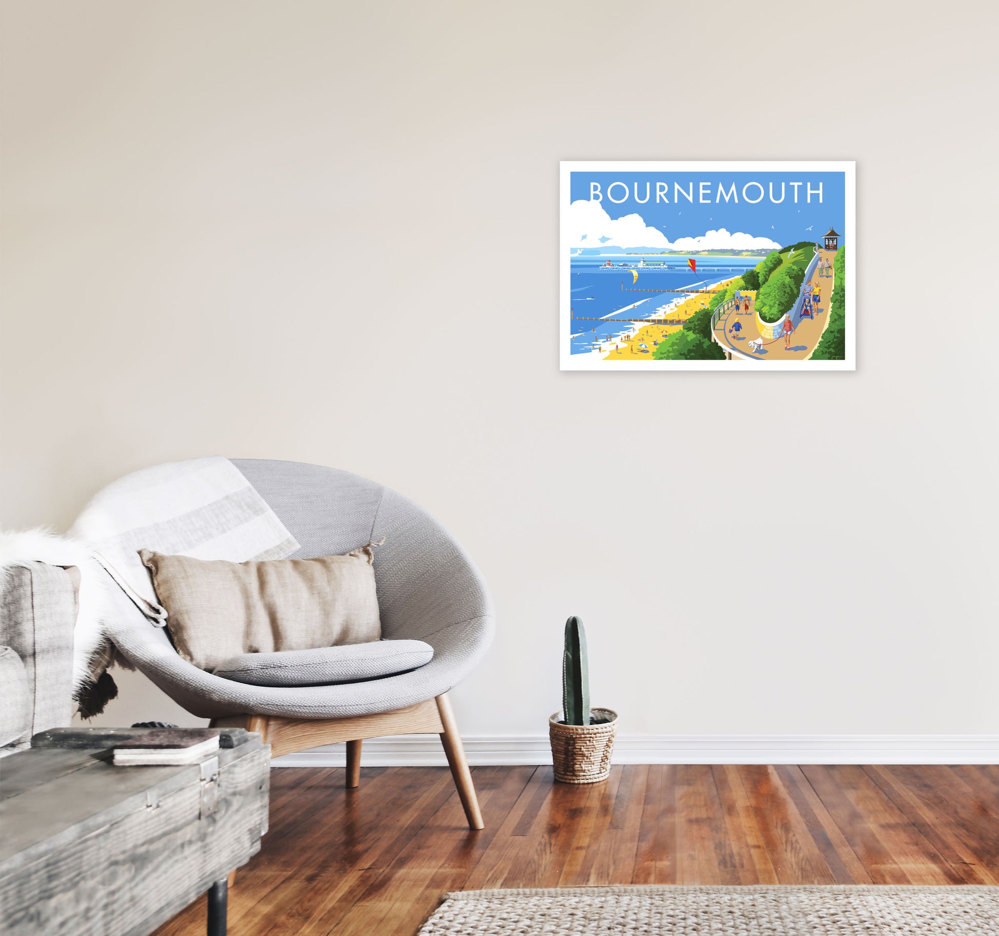 Bournemouth Framed Digital Art Print by Stephen Millership A2 Black Frame