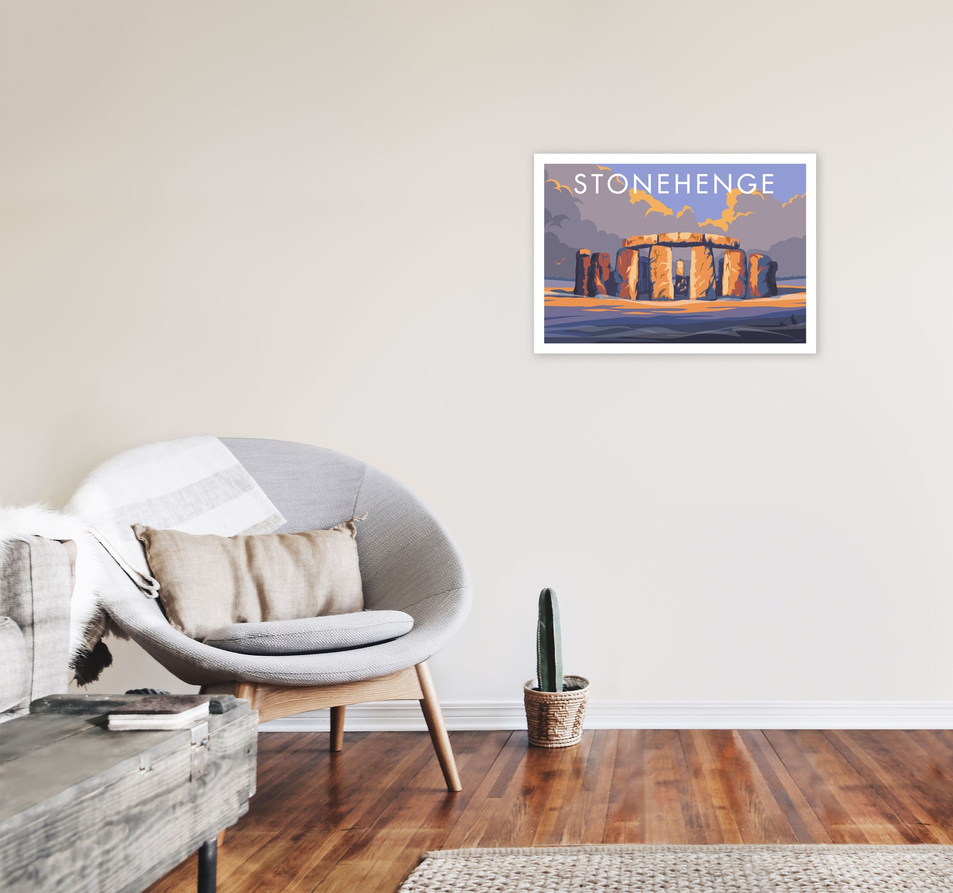 Stonehenge by Stephen Millership A2 Black Frame