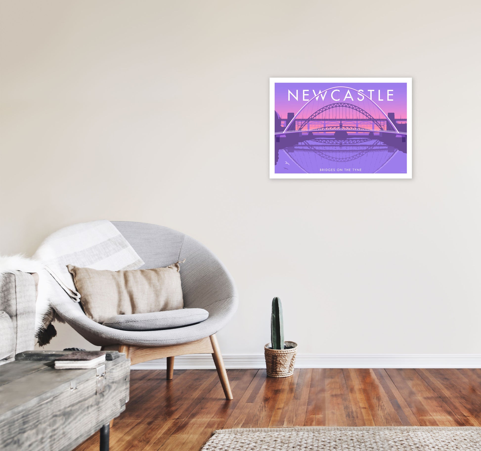 Bridges On The Tyne Newcastle Art Print by Stephen Millership A2 Black Frame