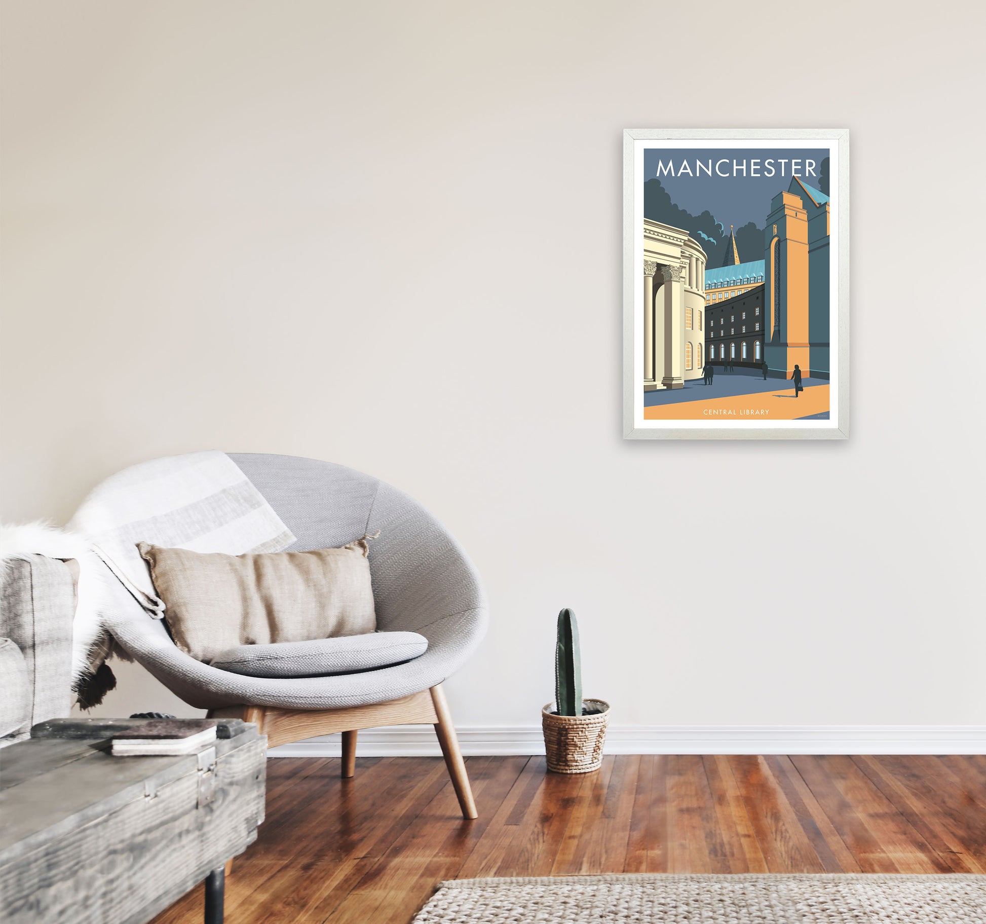 Manchester by Stephen Millership A2 Oak Frame