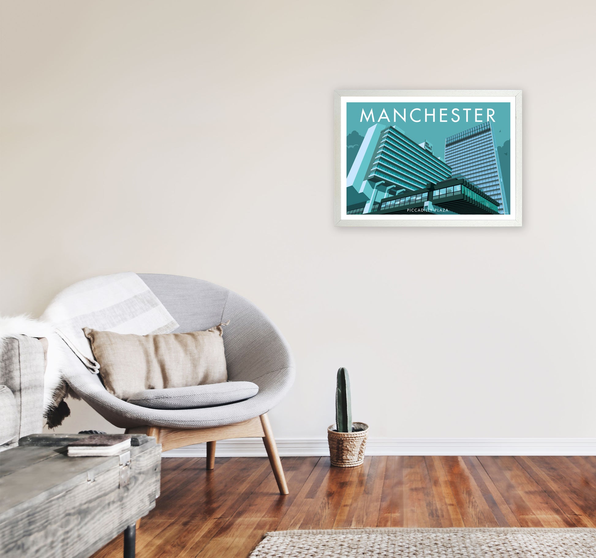 Manchester 8 by Stephen Millership A2 Oak Frame